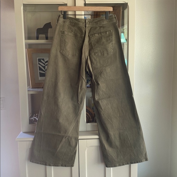 Sailor wide leg pants, olive colored - Picture 3 of 10